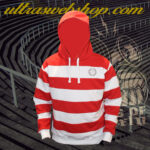 FANATIC COLORS PIROS-FEHÉR KAPUCNIS PULÓVER