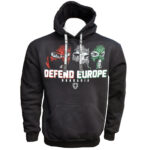 DEFEND EUROPE HUNGARIA KAPUCNIS PULÓVER (FEKETE, PAMUT)