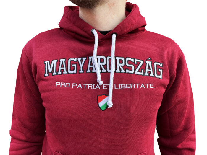 MAGYARORSZÁG PRO PATRIA BORDÓ KAPUCNIS PULÓVER - Image 2