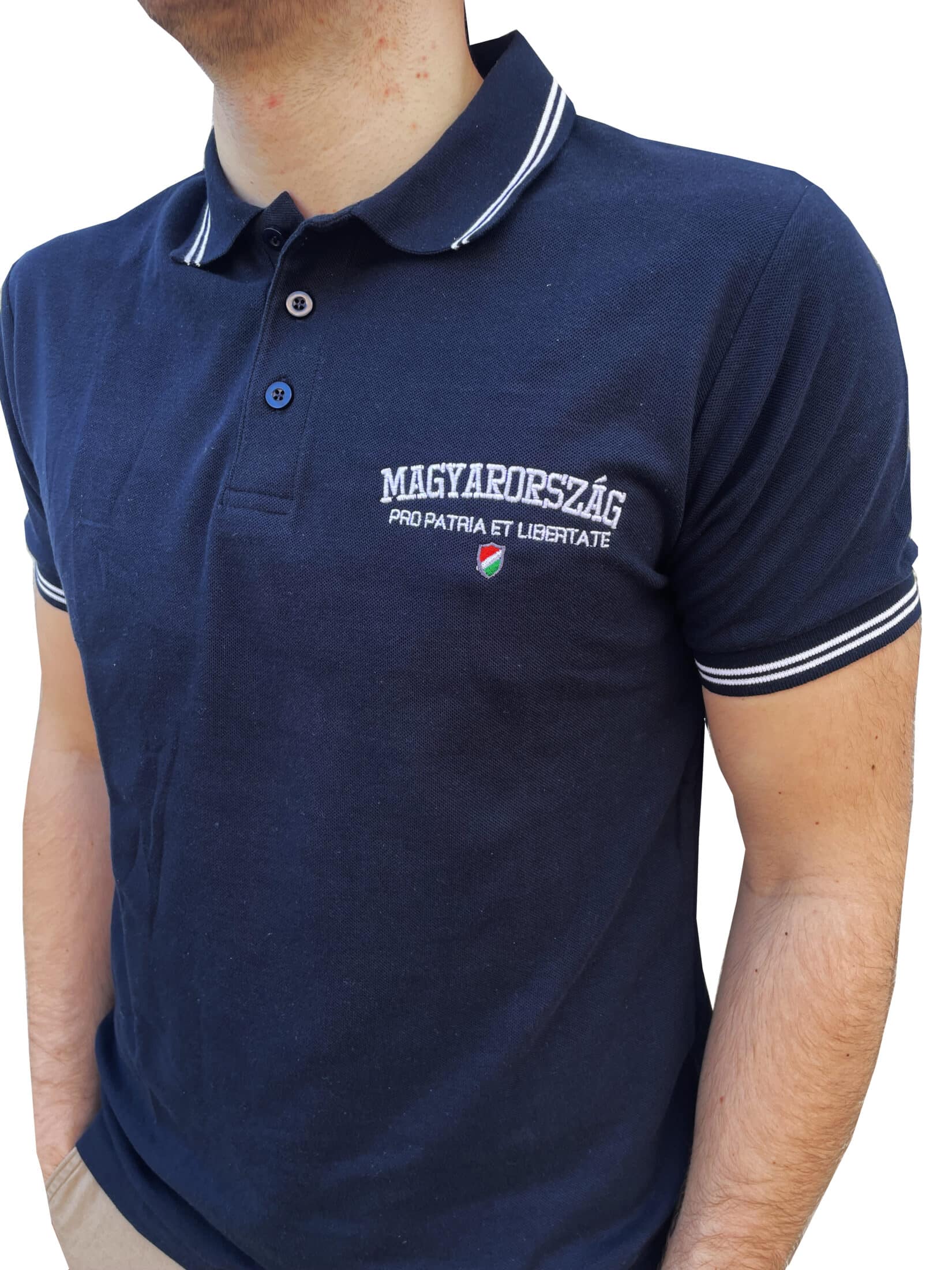 mo pro gall polo 2 PRO PATRIA GALLÉROS PÓLÓ - NAVY - Image 1